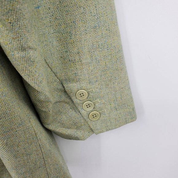 Lands' End Wool, Silk, Linen Blend Green Single Button Blazer Suit Jacket 18W - Picture 6 of 10